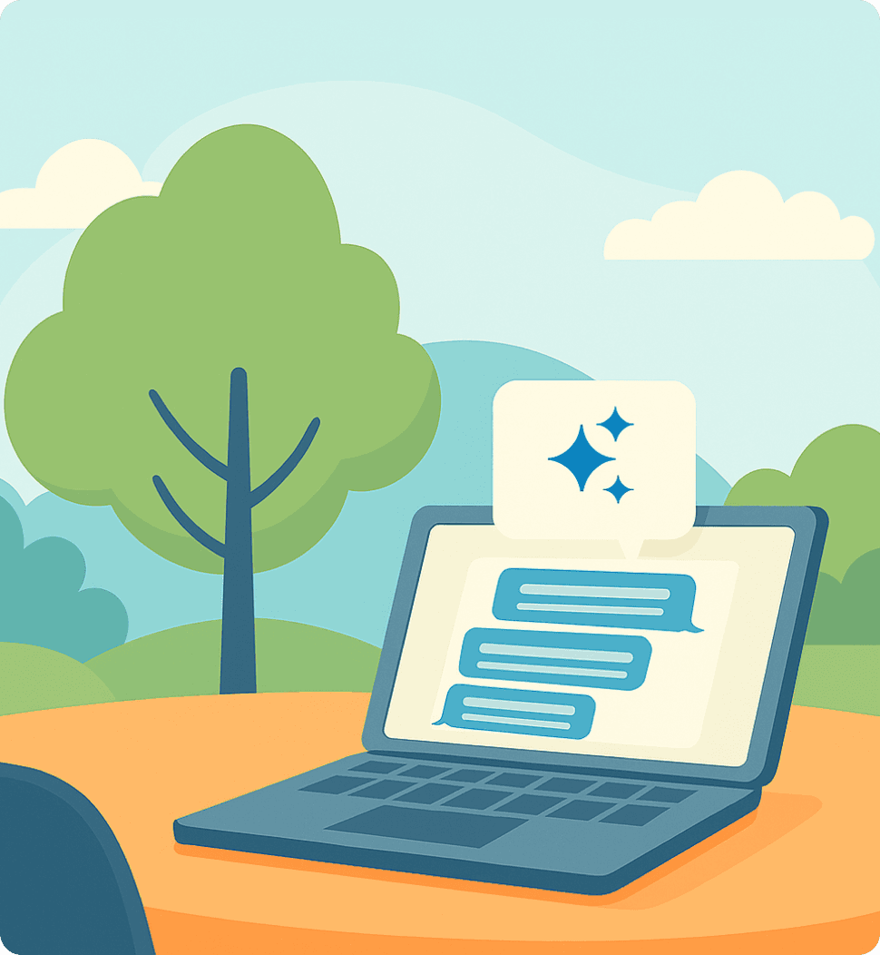 AI-Native Website Experience Illustration