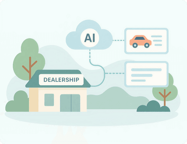 AI-powered dealership illustration